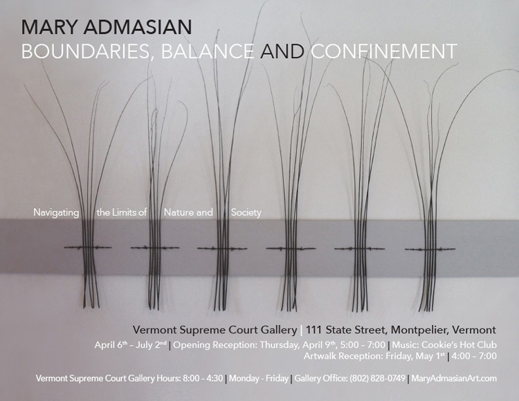 Boundaries, Balance and Confinement, works by Mary Admasian