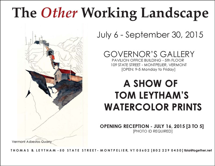 The Other Working Landscape, watercolor prints by Thomas Leytham
